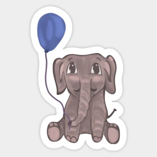 Baby elephant with balloon Sticker